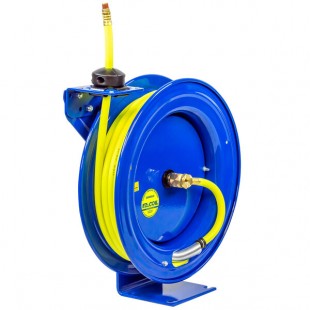 Coxreels EZ-P-LP-325-HV EZ-COIL Spring Rewind Performance High Visibility Air and Water Hose Reel with (1) Low Pressure 3/8