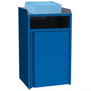Lakeside 4410BL Rectangular Stainless Steel Waste Station with Front Access and Royal Blue Laminate Finish - 26 1/2