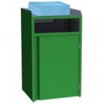Lakeside 4410BL Rectangular Stainless Steel Waste Station with Front Access and Royal Blue Laminate Finish - 26 1/2