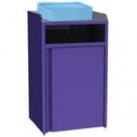 Lakeside 4410BL Rectangular Stainless Steel Waste Station with Front Access and Royal Blue Laminate Finish - 26 1/2