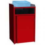 Lakeside 4410BL Rectangular Stainless Steel Waste Station with Front Access and Royal Blue Laminate Finish - 26 1/2