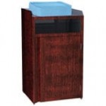 Lakeside 4410BL Rectangular Stainless Steel Waste Station with Front Access and Royal Blue Laminate Finish - 26 1/2