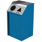 Lakeside 4410BL Rectangular Stainless Steel Waste Station with Front Access and Royal Blue Laminate Finish - 26 1/2