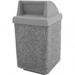 Wausau Tile TF1030 53 Gallon Concrete Square Trash Can with Plastic Push-Door Lid Wausau Tile TF1030 53 Gallon Concrete Square Trash Can with Plastic Push-Door Lid