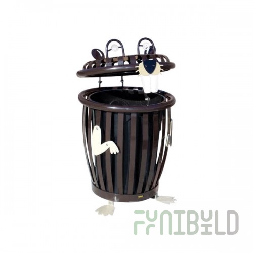 Paris Site Furnishings Creature Cans 34 Gallon Beaver Steel Trash Can