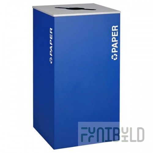 Ex-Cell Kaiser RC-KD36-P RYX Kaleidoscope XL Series Royal Blue Texture Square 36 Gallon Customizable Paper Receptacle