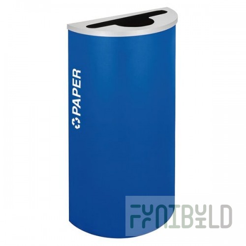 Ex-Cell Kaiser RC-KDHR-P RYX Kaleidoscope Collection Royal Blue Texture Half Round 8 Gallon Customizable Paper Receptacle