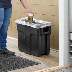 Toter SL016-00200 Slimline 16 Gallon Black Trash Can