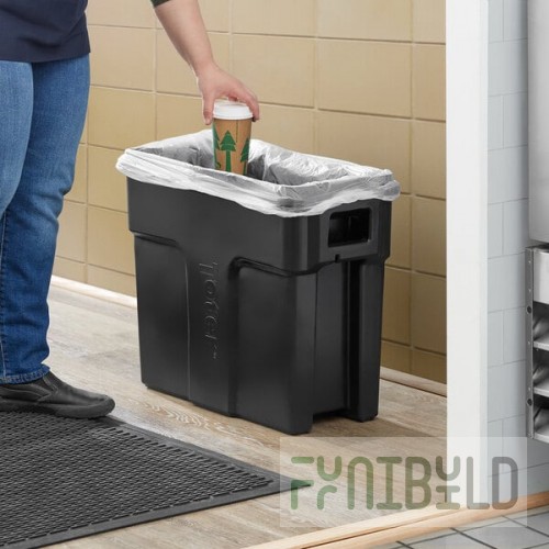 Toter SL016-00200 Slimline 16 Gallon Black Trash Can