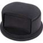 Carlisle 34103403 Bronco 32 Gallon Black Round Dome Top Trash Can Lid with Hinged Door Carlisle 34103403 Bronco 32 Gallon Black Round Dome Top Trash Can Lid with Hinged Door