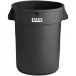 Carlisle 34103403 Bronco 32 Gallon Black Round Dome Top Trash Can Lid with Hinged Door Carlisle 34103403 Bronco 32 Gallon Black Round Dome Top Trash Can Lid with Hinged Door