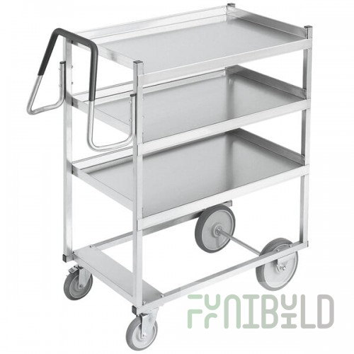 Vollrath 97201 Heavy-Duty Stainless Steel 3 Shelf Utility Cart - 39