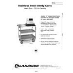 Lakeside 710 Heavy Duty Stainless Steel 2 Shelf Utility Cart - 16 1/4