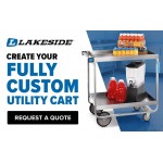 Lakeside 422A Medium-Duty Stainless Steel Three Shelf Utility Cart with Purple Handle and Leg Bumpers - 19