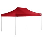 Backyard Pro Courtyard Series 10' x 15' Red Straight Leg Heavy-Duty Aluminum Instant Pop-Up Canopy Tent
