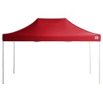 Backyard Pro Courtyard Series 10' x 15' Red Straight Leg Heavy-Duty Aluminum Instant Pop-Up Canopy Tent