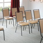 Lancaster Table & Seating Square Back Banquet Chair with Tan Vinyl and Black Frame Lancaster Table & Seating Square Back Banquet Chair with Tan Vinyl and Black Frame