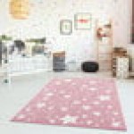 Abani Play Collection 4' x 6' Pink Contemporary Stars Area Rug Abani Play Collection 4' x 6' Pink Contemporary Stars Area Rug