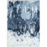 Abani Arto Collection 4' x 6' Blue Distressed Contemporary Area Rug