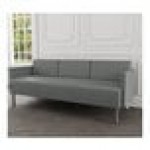 Lesro Luxe Lounge Series Open House Asteroid Fabric 3-Seat Sofa with Upholstered Arms and Steel Legs Lesro Luxe Lounge Series Open House Asteroid Fabric 3-Seat Sofa with Upholstered Arms and Steel Legs