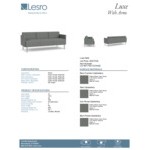 Lesro Luxe Lounge Series Open House Asteroid Fabric 3-Seat Sofa with Upholstered Arms and Steel Legs Lesro Luxe Lounge Series Open House Asteroid Fabric 3-Seat Sofa with Upholstered Arms and Steel Legs