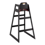 Lancaster Table & Seating Bar Height Wooden High Chair with Black Finish - Unassembled