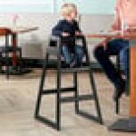 Lancaster Table & Seating Bar Height Wooden High Chair with Black Finish - Unassembled