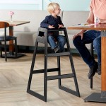 Lancaster Table & Seating Bar Height Wooden High Chair with Black Finish - Unassembled