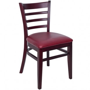 BFM Seating Berkeley Dark Mahogany Beechwood Ladder Back Side Chair with 2