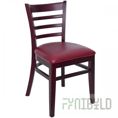 BFM Seating Berkeley Dark Mahogany Beechwood Ladder Back Side Chair with 2