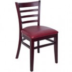 BFM Seating Berkeley Dark Mahogany Beechwood Ladder Back Side Chair with 2 BFM Seating Berkeley Dark Mahogany Beechwood Ladder Back Side Chair with 2