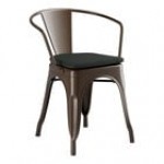 Lancaster Table & Seating Alloy Copper Outdoor Arm Chair with Black Fabric Magnetic Cushion
