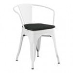 Lancaster Table & Seating Alloy Copper Outdoor Arm Chair with Black Fabric Magnetic Cushion