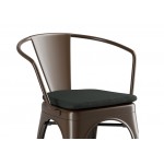 Lancaster Table & Seating Alloy Copper Outdoor Arm Chair with Black Fabric Magnetic Cushion