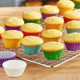 Wilton 1 1/4'' x 7/8'' Assorted Rainbow Mini Baking Cup - 150/Pack