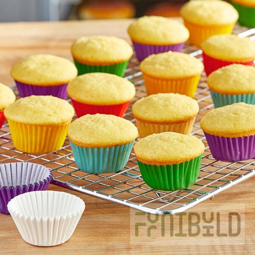 Wilton 1 1/4'' x 7/8'' Assorted Rainbow Mini Baking Cup - 150/Pack