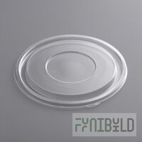Sabert 51048A100 FreshPack Clear Flat Round Lid for Shallow 24 and 32 oz. Bowls, Round 48 oz. Bowls - 100/Case