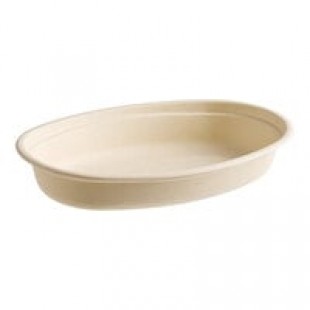 Eco-Products Vanguard WorldView 32 oz. Compostable Sugarcane Oval Bowl - 300/Case Eco-Products Vanguard WorldView 32 oz. Compostable Sugarcane Oval Bowl - 300/Case