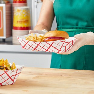 Southern Champion #500 5 lb. Red Checkered Paper Food Tray - 500/Case