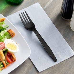 Choice Black Heavy Weight Polypropylene Plastic Fork - 100/Pack