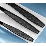 Choice Black Extra Heavy Weight Wrapped Polystyrene Plastic Cutlery Pack with Napkin - 500/Case