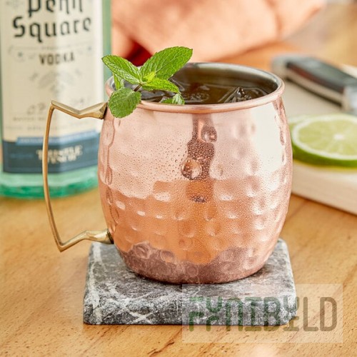 Acopa Alchemy 18 oz. Hammered Copper Moscow Mule Mug - Sample