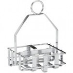 TableCraft 606R Chrome Plated Salt and Pepper Shaker / Sugar Packet Rack - 4 1/4 TableCraft 606R Chrome Plated Salt and Pepper Shaker / Sugar Packet Rack - 4 1/4