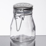 TableCraft 3.5 oz. Resealable Salt and Pepper Shaker Glass Jar with Stainless Steel Clip-Top Lid - 6/Case TableCraft 3.5 oz. Resealable Salt and Pepper Shaker Glass Jar with Stainless Steel Clip-Top Lid - 6/Case