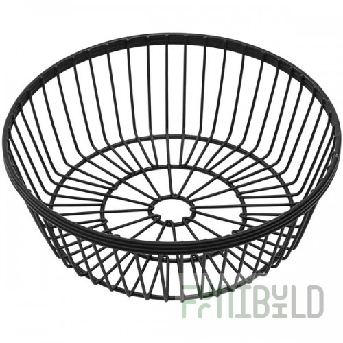 American Metalcraft WBBR80 Black Round Wire Basket - 8