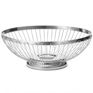 TableCraft 6174 Regent Medium Oval Stainless Steel Basket - 9 1/2