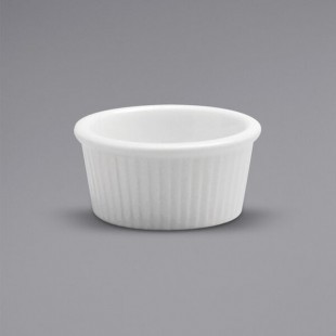 Oneida Buffalo Bright White Ware by 1880 Hospitality F8010000612 2.5 oz. Fluted Porcelain Ramekin - 36/Case Oneida Buffalo Bright White Ware by 1880 Hospitality F8010000612 2.5 oz. Fluted Porcelain Ramekin - 36/Case
