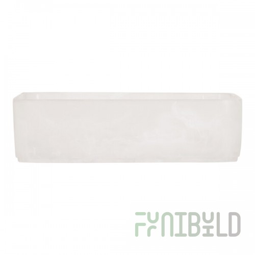 Cal-Mil 175 oz. White Cloud Square Resin Bowl