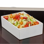 Bon Chef 5108S 84 oz. White Sandstone Finish Cast Aluminum Straight Sided Rectangle Bowl Bon Chef 5108S 84 oz. White Sandstone Finish Cast Aluminum Straight Sided Rectangle Bowl