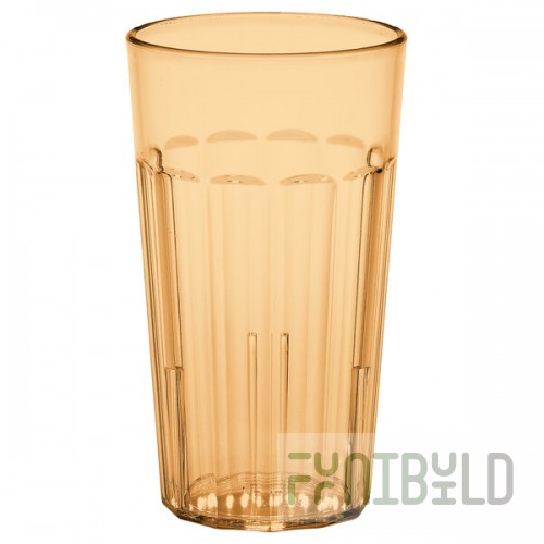 Cambro NT12153 Newport 12.6 oz. Amber Customizable SAN Plastic Tumbler - 36/Case